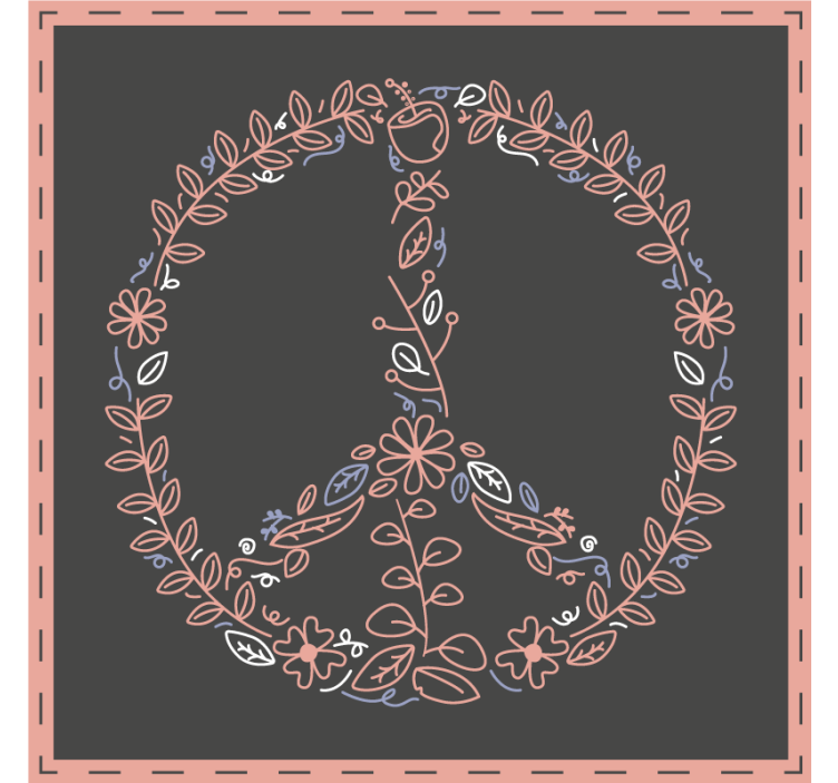 Geek coasters floral peace emblem - TenStickers