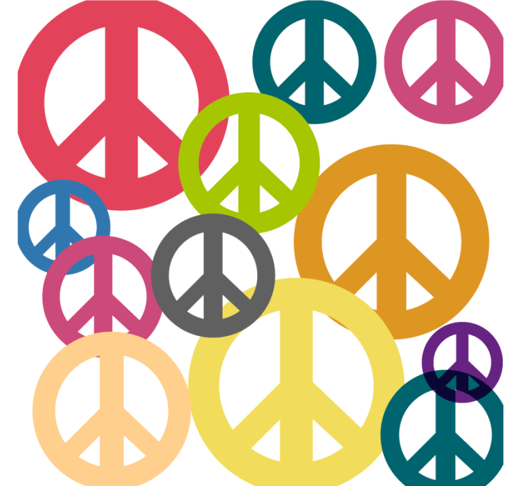 Geek coasters vibrant peace symbols - TenStickers