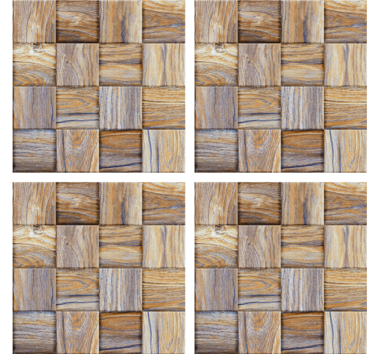 Texture coasters woven wood design - TenStickers