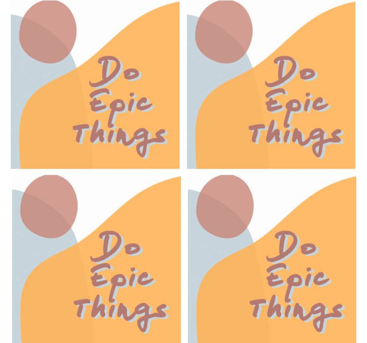 Text coasters with inspirational message design - TenStickers