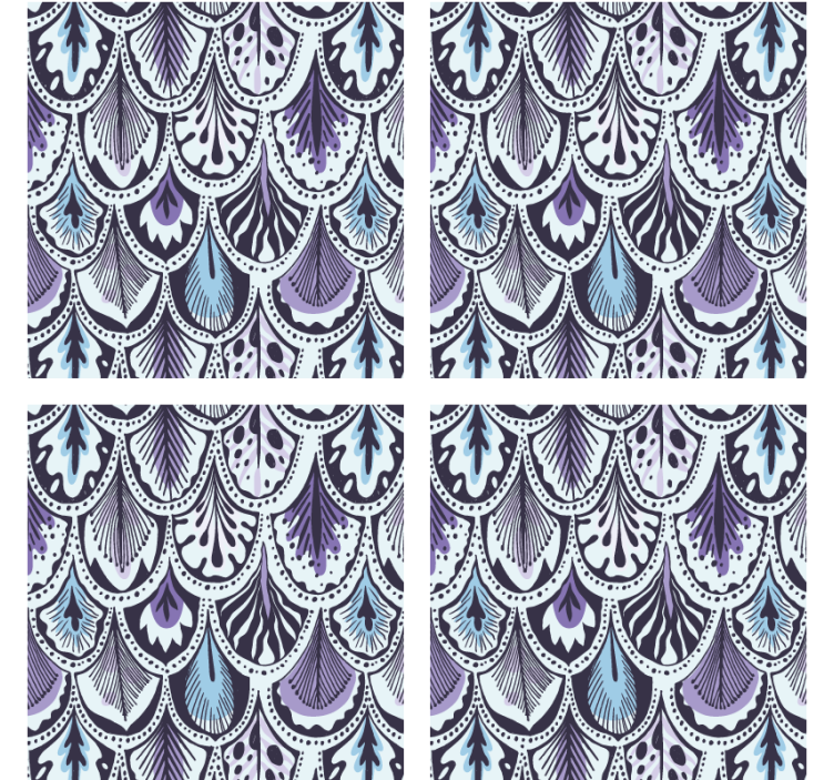 Texture coasters elegant leaf motif design - TenStickers
