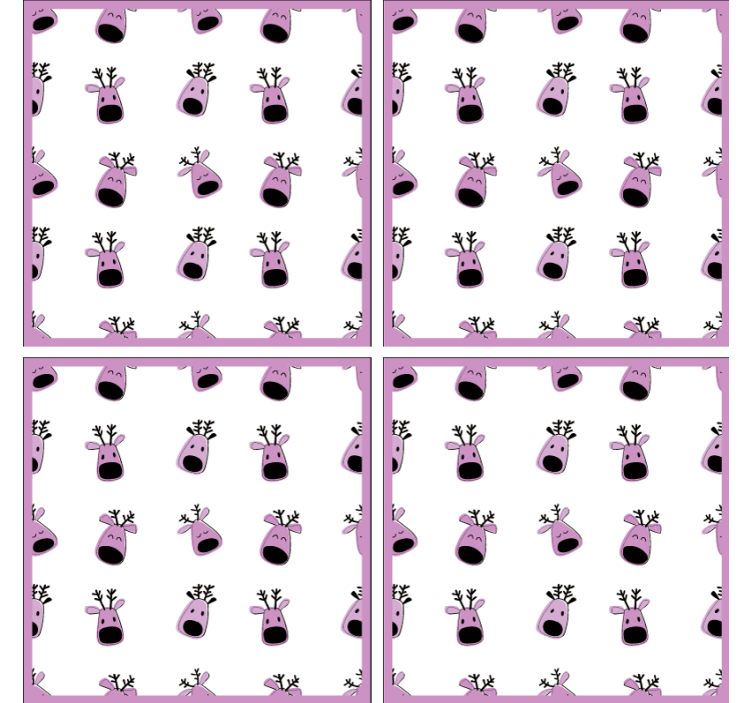 Christmas coaster playful reindeer faces - TenStickers