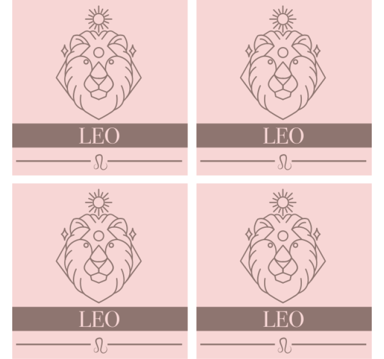 Personalised coasters minimalist leo design - TenStickers