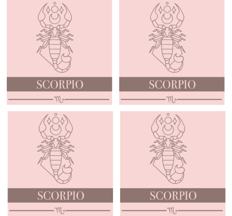 Personalised coasters with scorpio zodiac sign - TenStickers