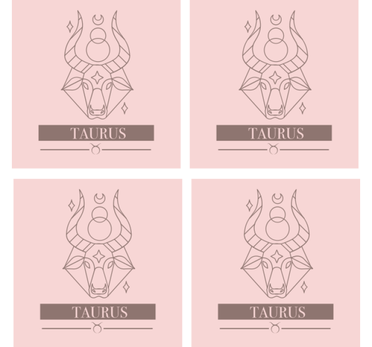 Personalised coasters taurus zodiac minimalist - TenStickers