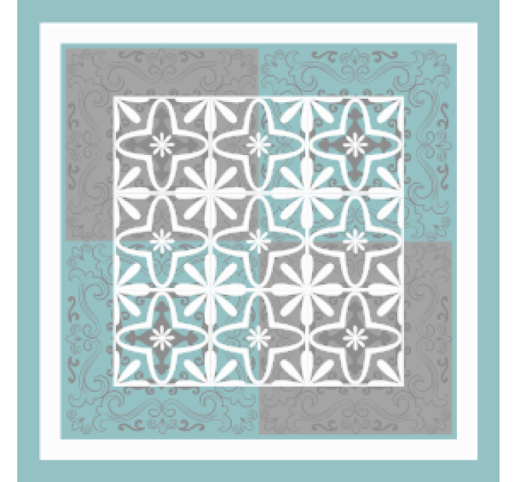 Tile coasters with intricate botanical design - TenStickers