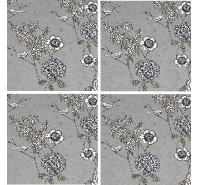 Texture coasters with floral textured background - TenStickers