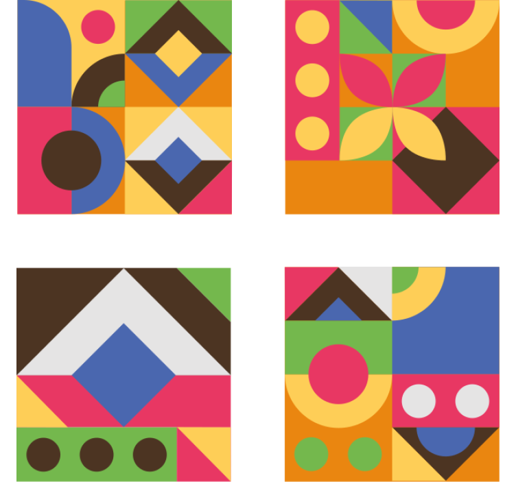 Texture coasters colorful geometric patterns - TenStickers