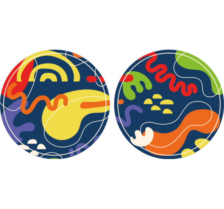 Vibrant geometric beer mats - TenStickers