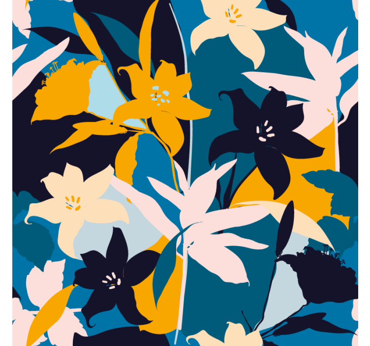 Modern coasters with lively floral design - TenStickers