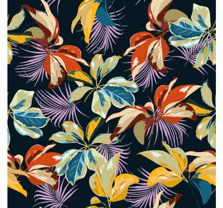 Texture coasters colorful leaf design - TenStickers