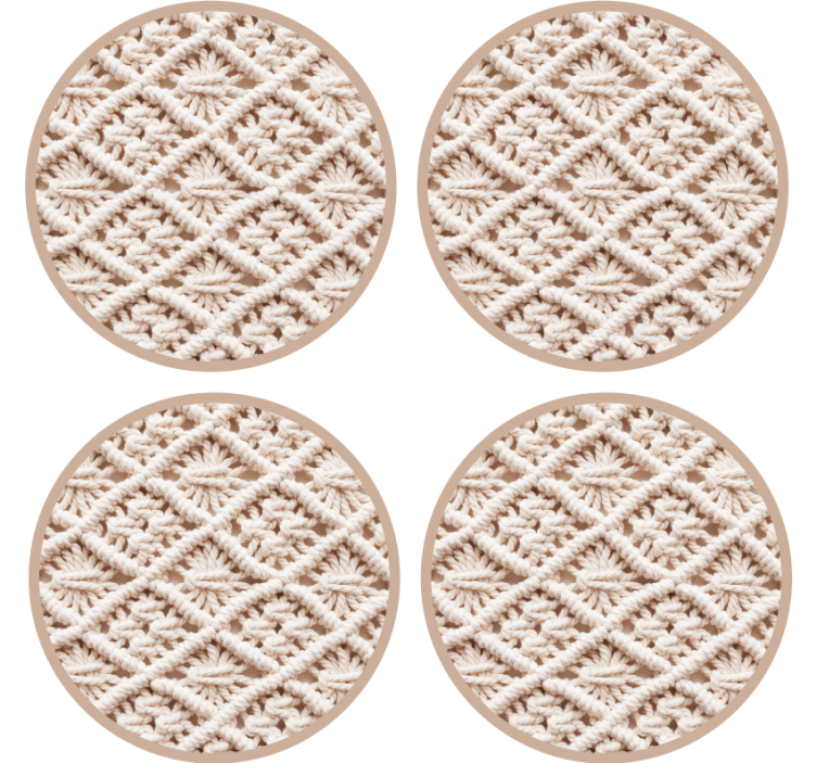 Texture coasters with detailed crochet design - TenStickers