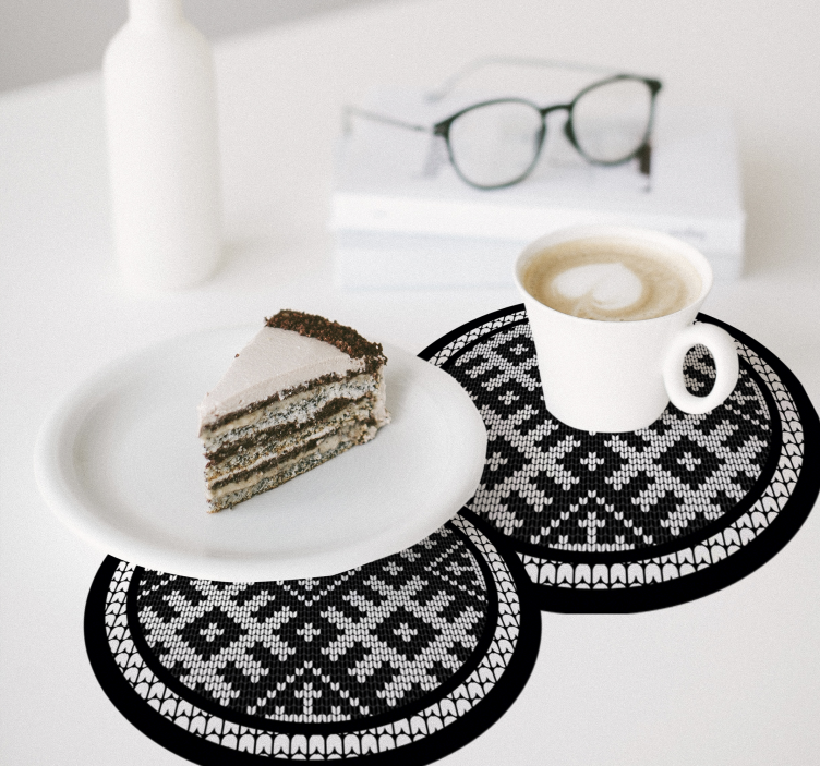 Texture coasters knitted pattern coasters - TenStickers