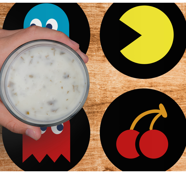 Geek coasters with vibrant vintage icons - TenStickers