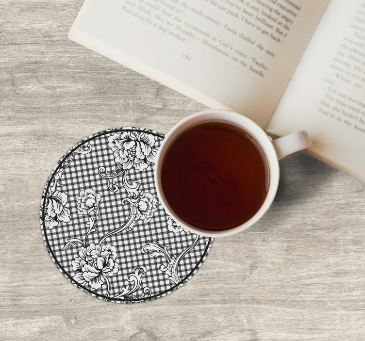 Vintage gingham pattern vintage coaster - TenStickers
