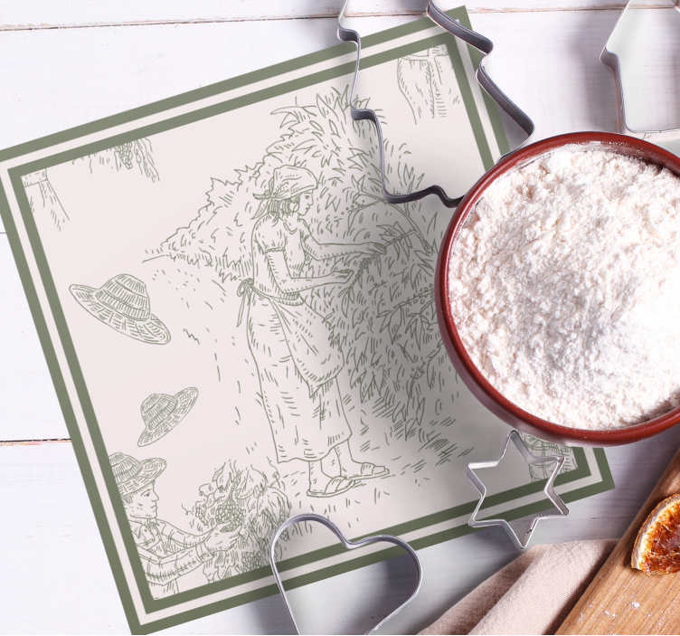 French toile de Jouy vintage coasters - TenStickers