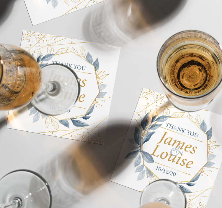 Custom wedding guest coaster - TenStickers