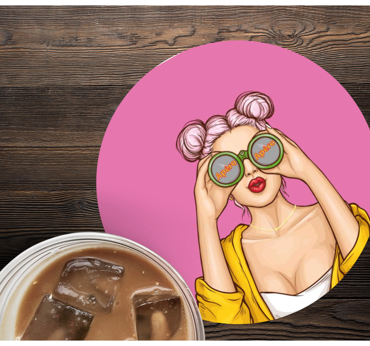 Pop art girl  modern coaster - TenStickers