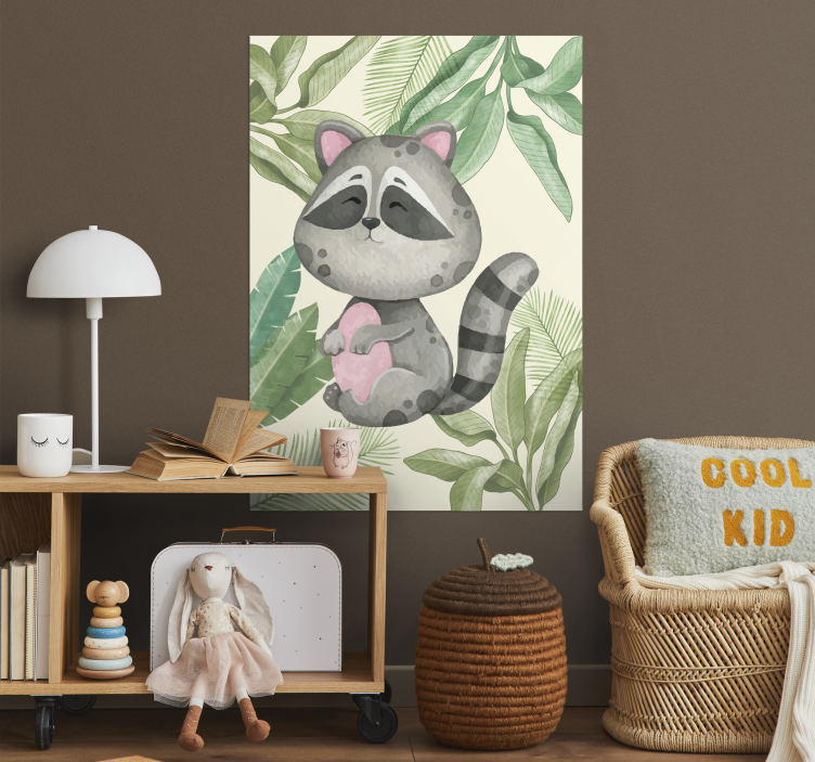 Jungle raccoon animal poster - TenStickers