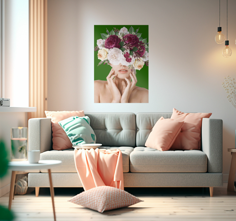 Beautiful Woman flower poster - TenStickers