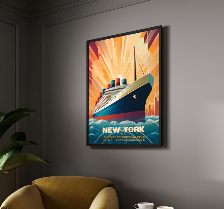 New work ship Art Déco poster - TenStickers