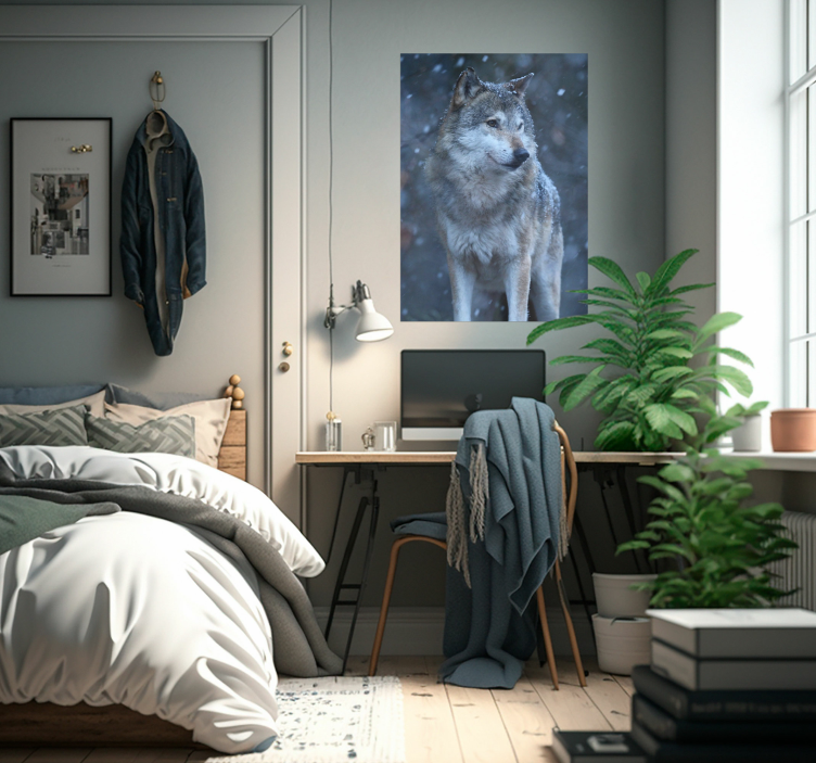 Wolf in the snow animal poster - TenStickers