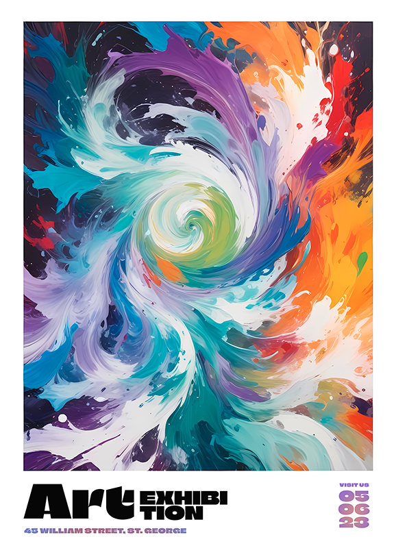 art exhibition abstract poster - TenStickers