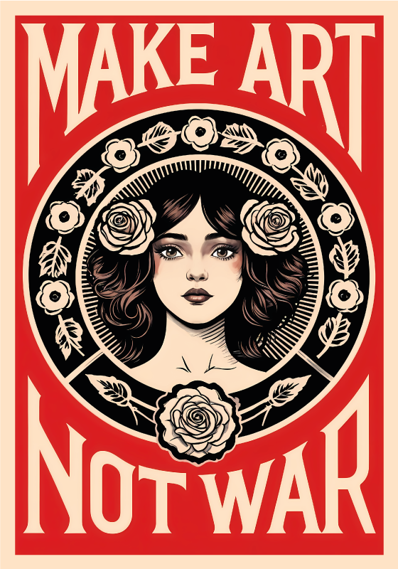 "Make art not war" art poster - TenStickers