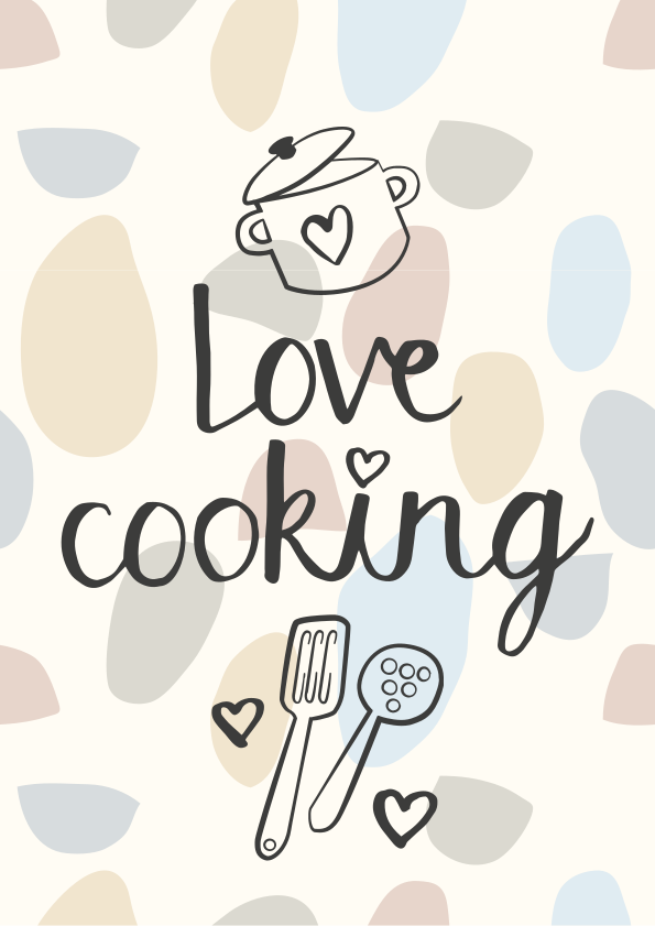 Kitchen poster love cooking - TenStickers