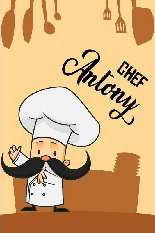 Kitchen poster personalized chef artwork - TenStickers