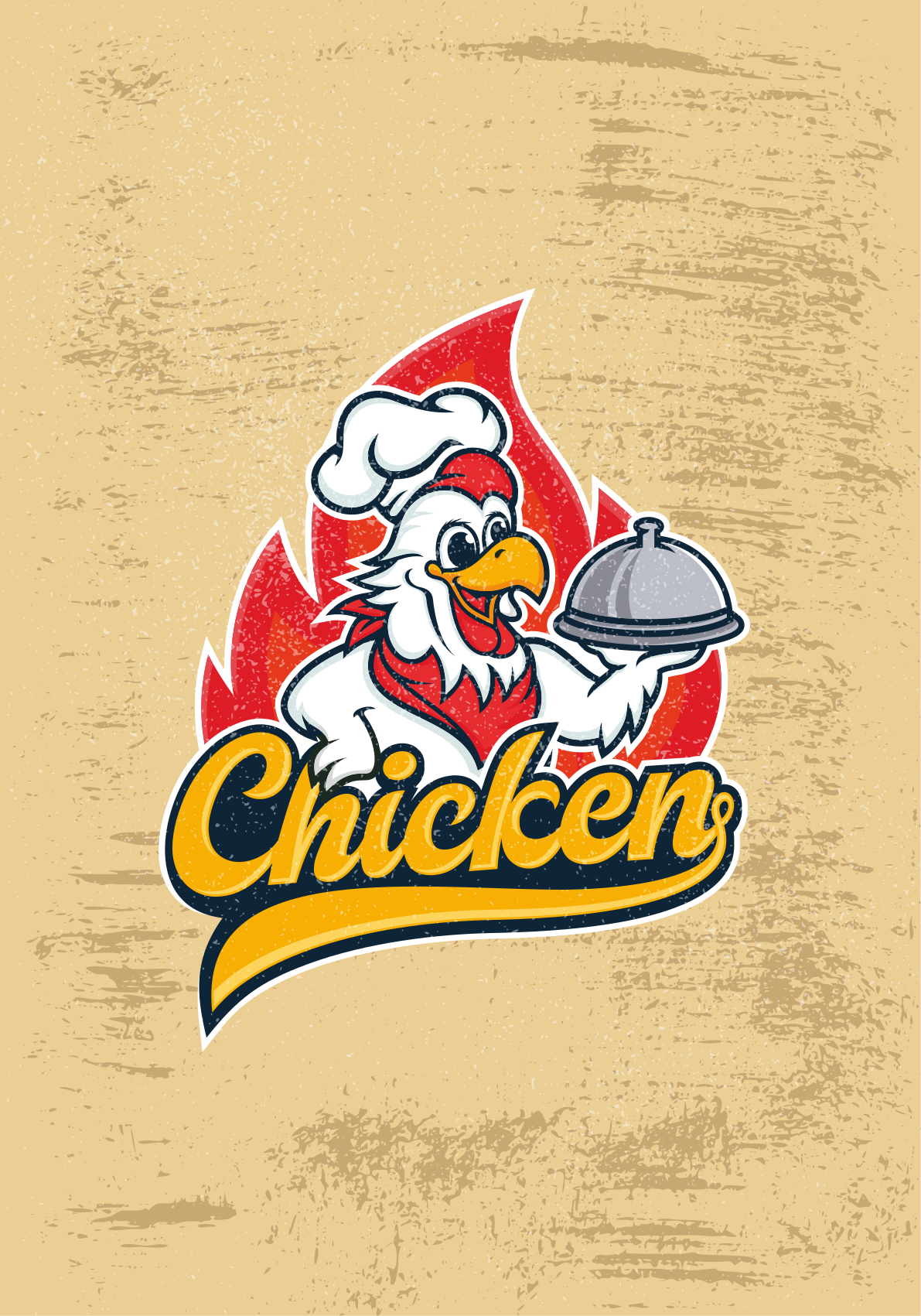 Kitchen poster vintage chicken chef print - TenStickers