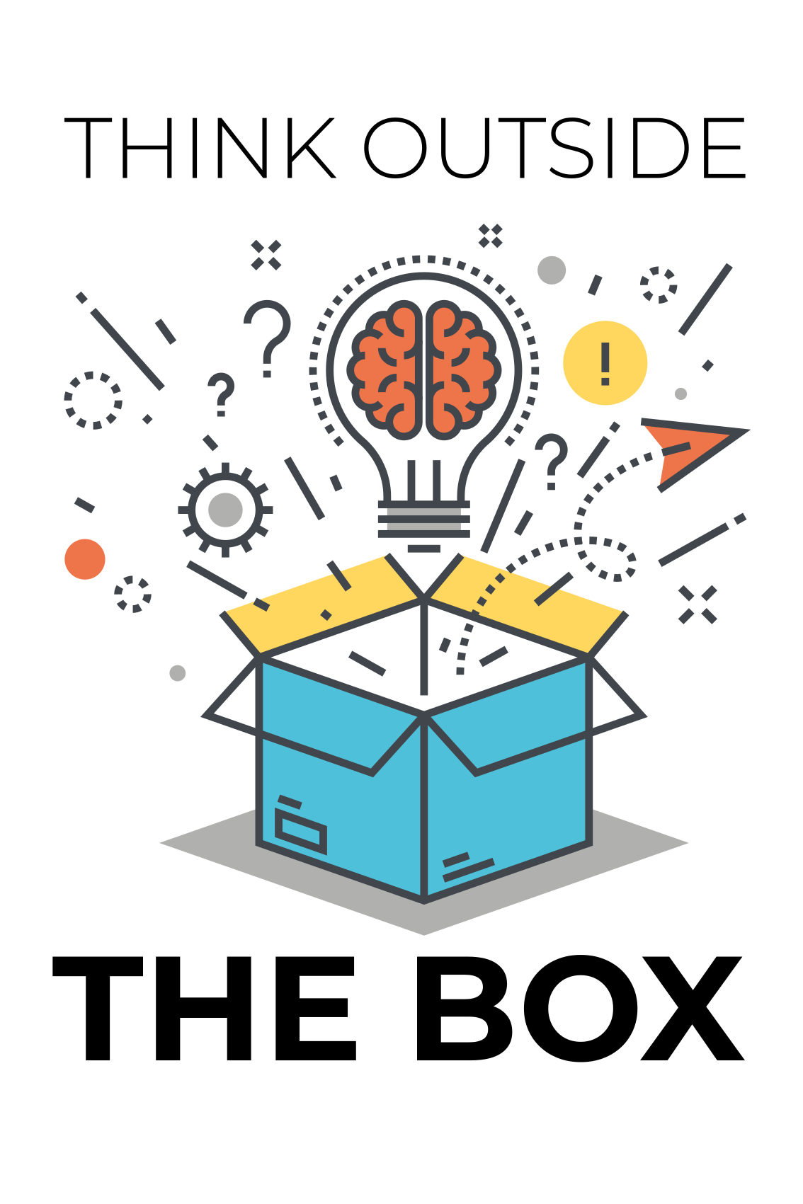 Office poster think outside the box - TenStickers