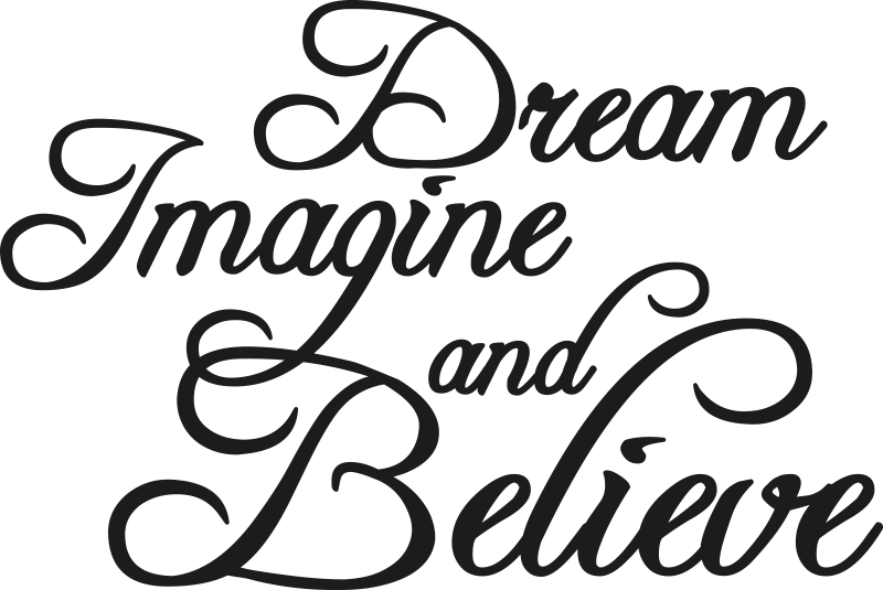 Office poster dream, imagine, and believe - TenStickers