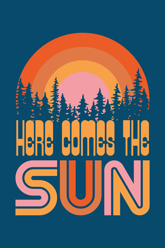 Living room poster vintage sun artwork - TenStickers