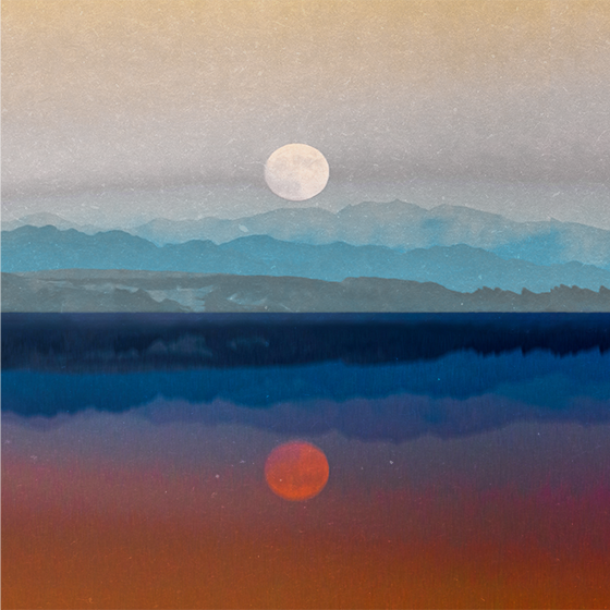 Living room poster of beautiful moon in space - TenStickers