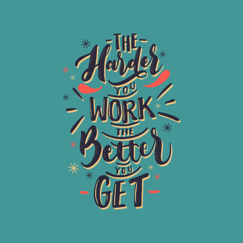 Living room poster - quote: hard work pays off - TenStickers