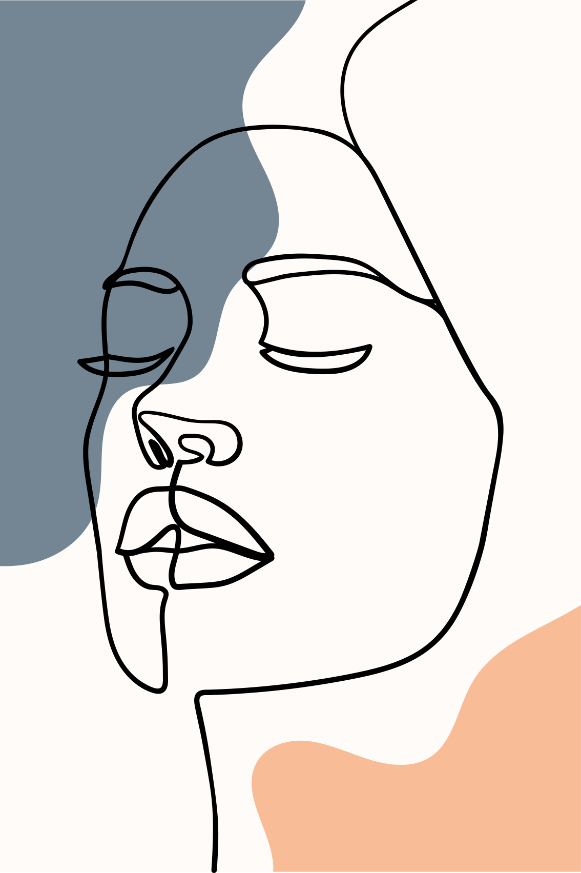 Living room poster modern and abstract face art - TenStickers