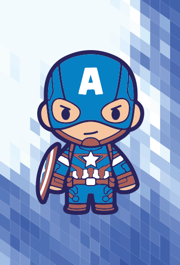 Nursery poster featuring a blue superhero - TenStickers