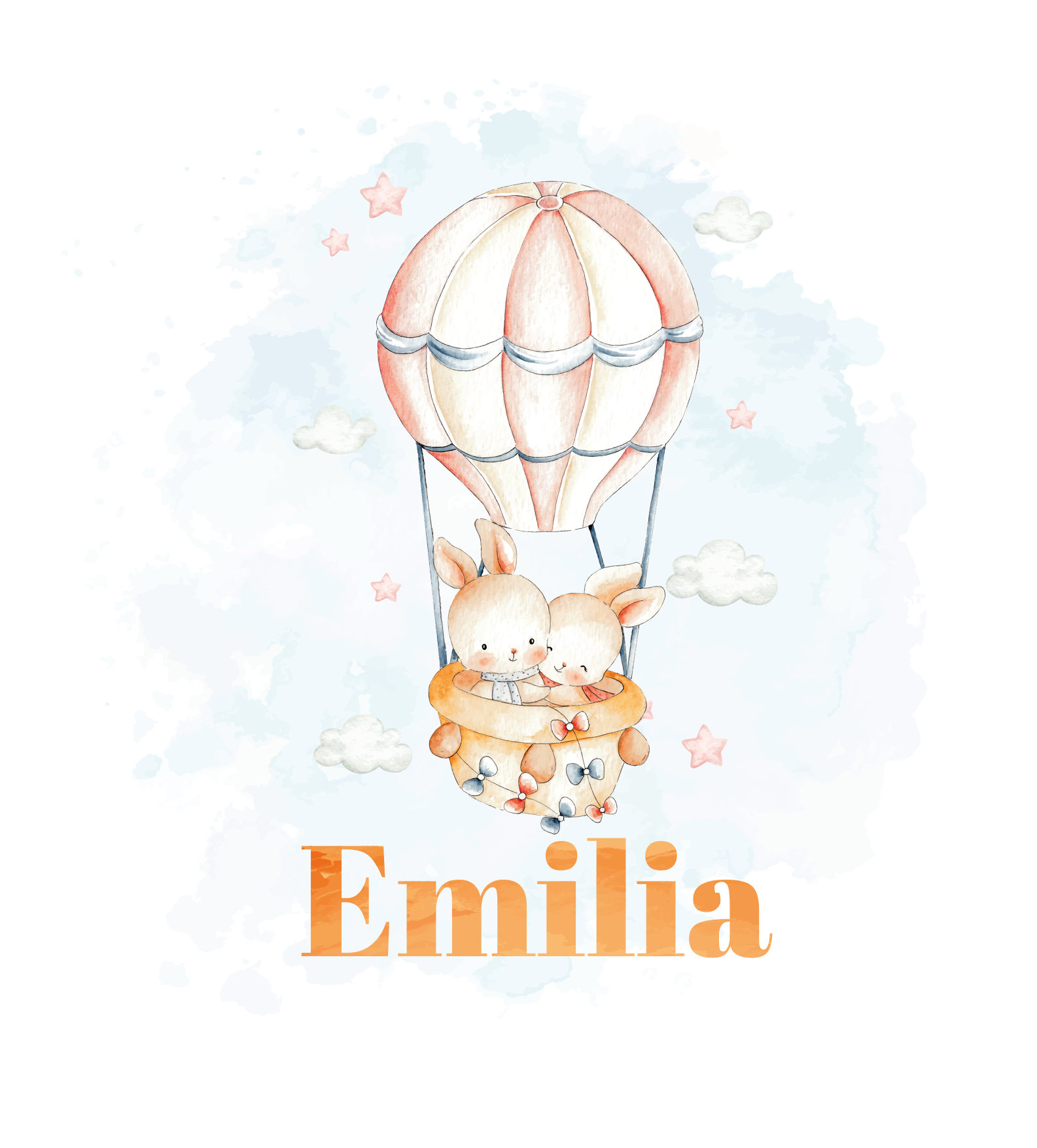 Nursery poster with pastel balloons and cute animals - TenStickers
