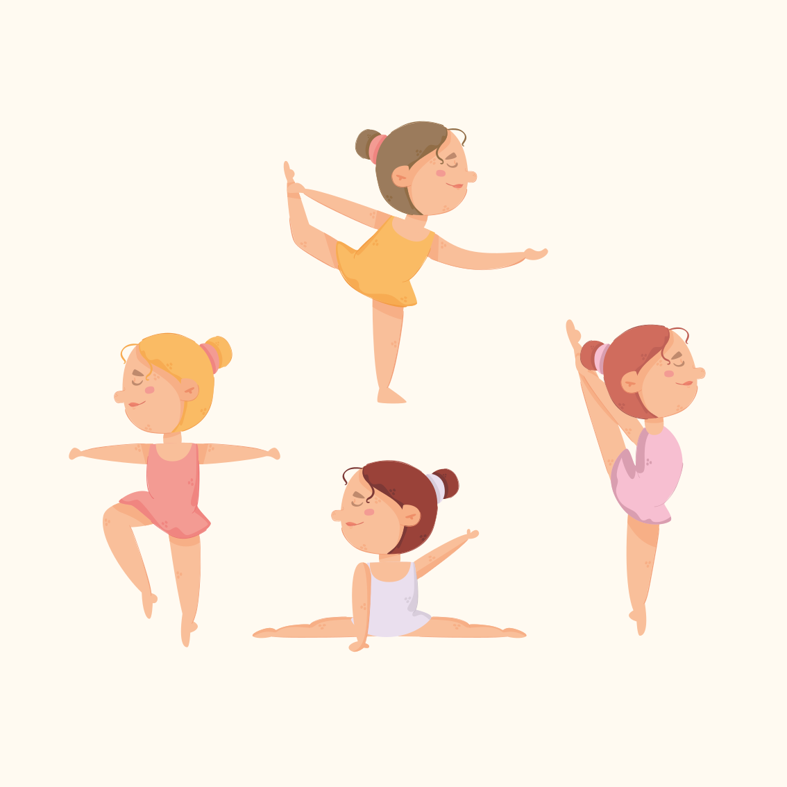 Nursery poster set of stretching ballerinas - TenStickers