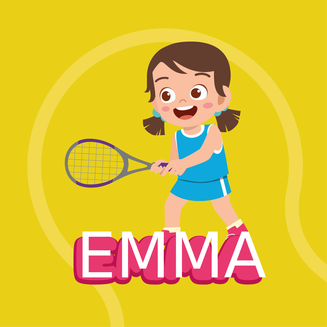 Nursery poster girl tennis player personalized - TenStickers