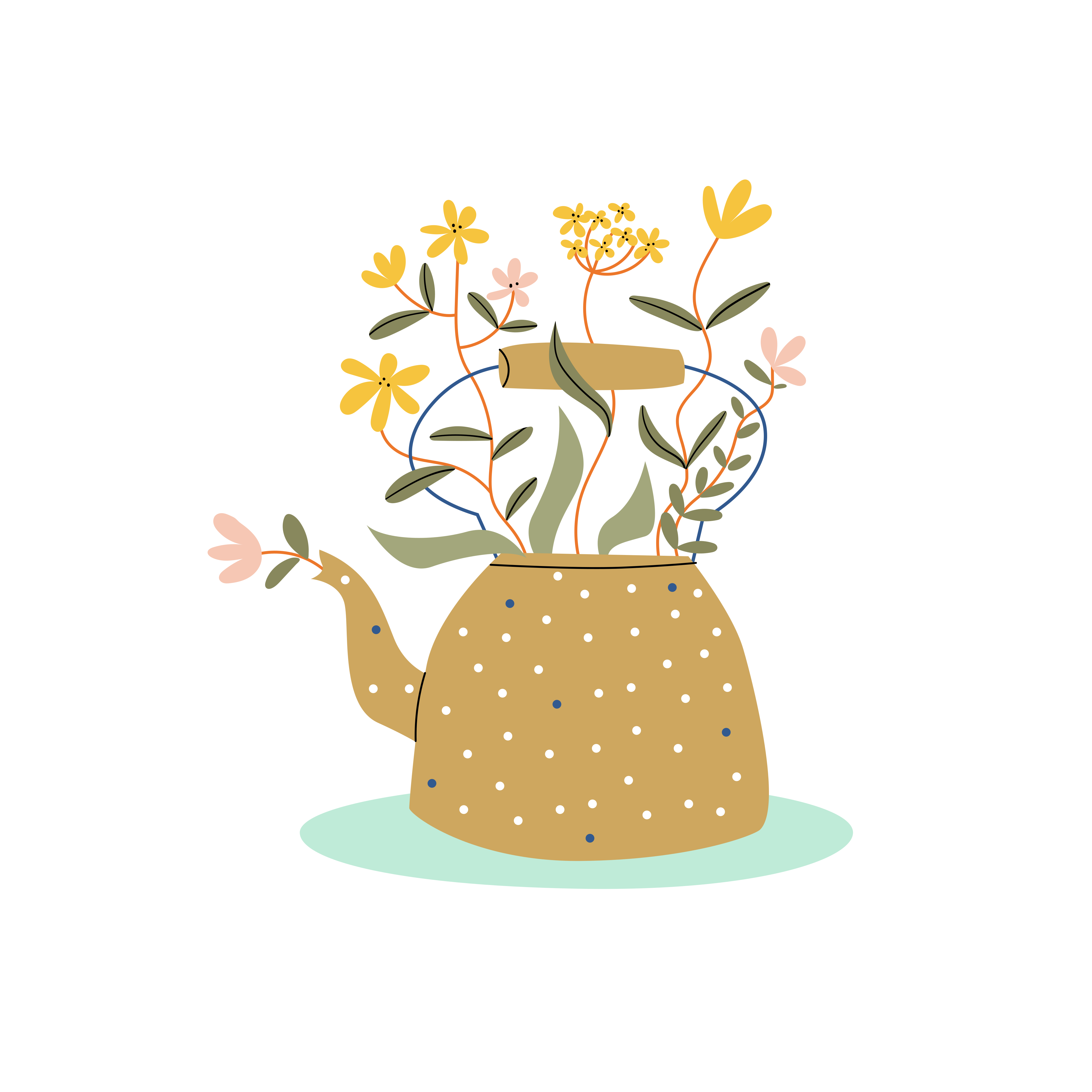 Flower poster abstract watering can print - TenStickers