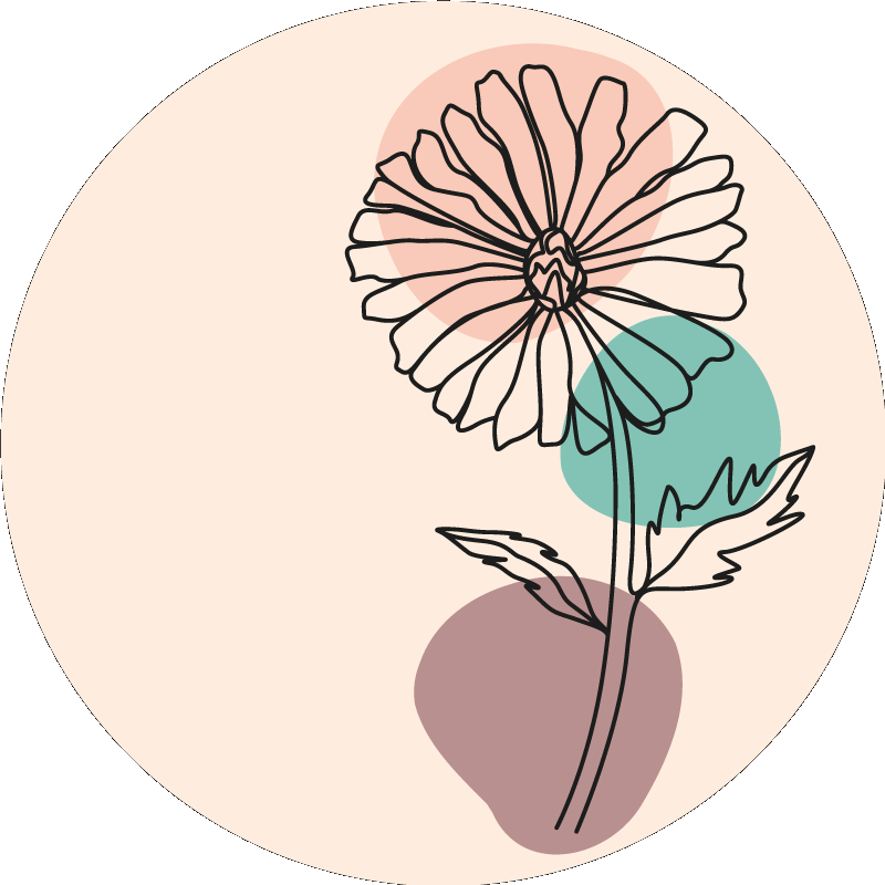 Flowers poster daisy flower nature line art design - TenStickers
