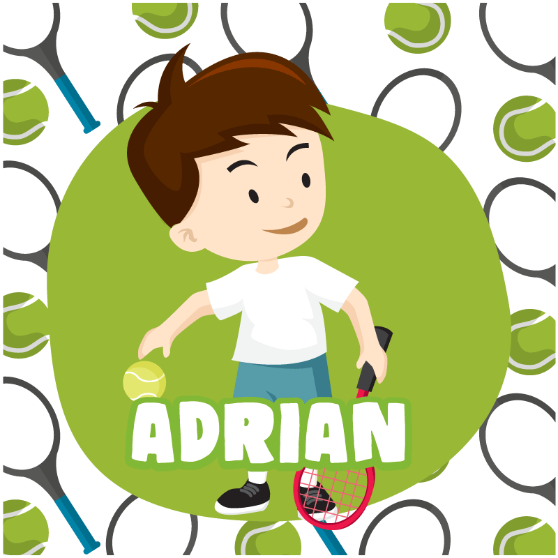 Sports poster of a kid tennis player with name - TenStickers