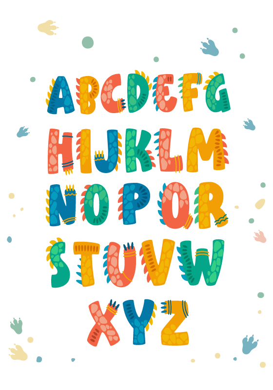 Dinosaur Letters poster print - TenStickers