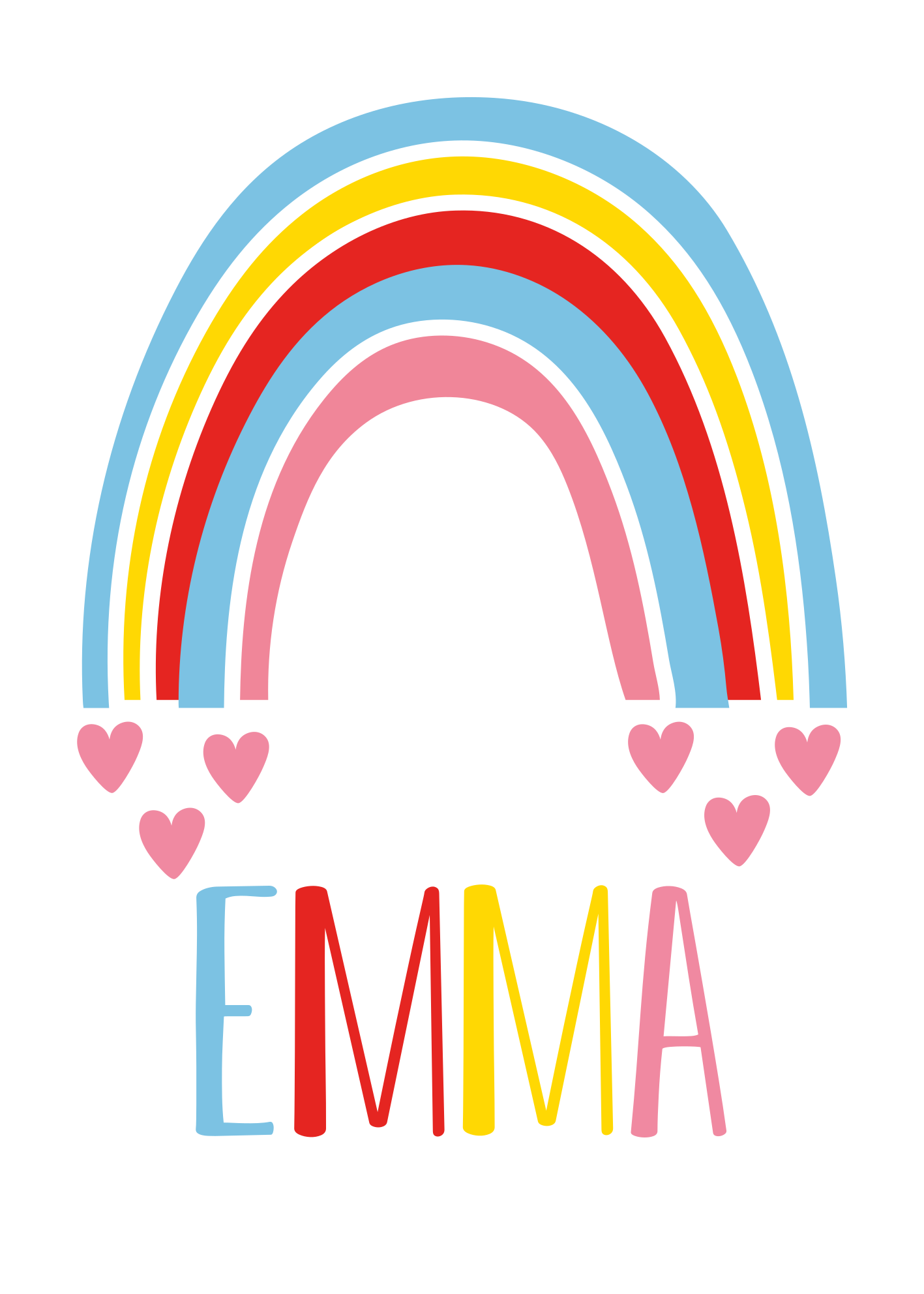 Rainbow with personalized name poster - TenStickers