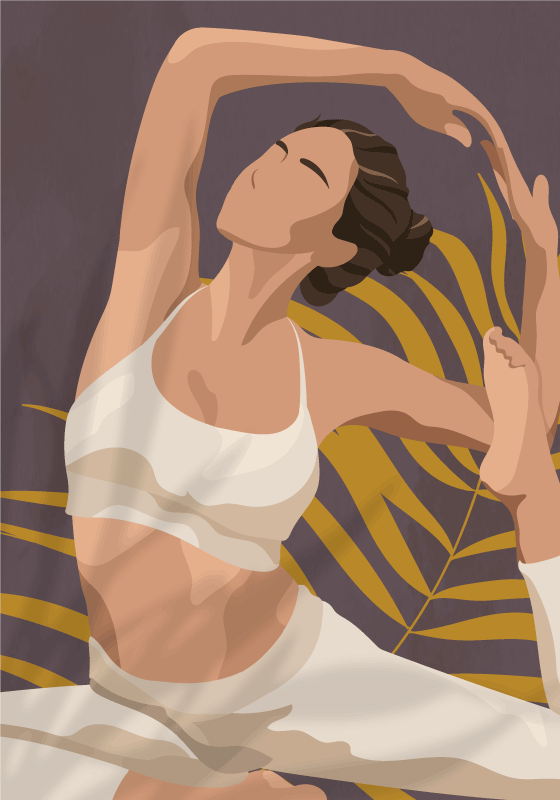 Yoga IllustrationYoga illustration is a type of artwork that port - TenStickers
