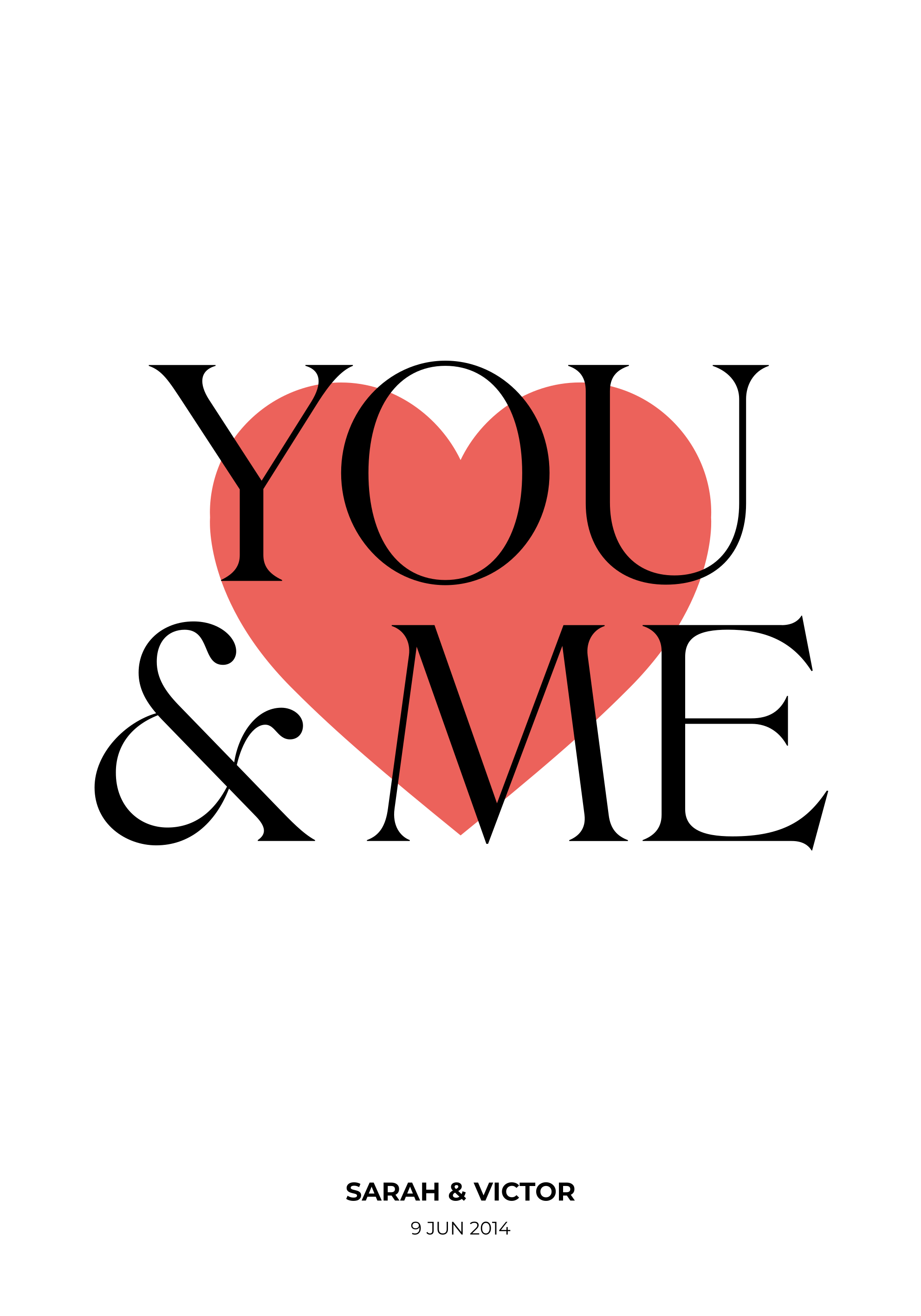 You and me custom customisable poster - TenStickers