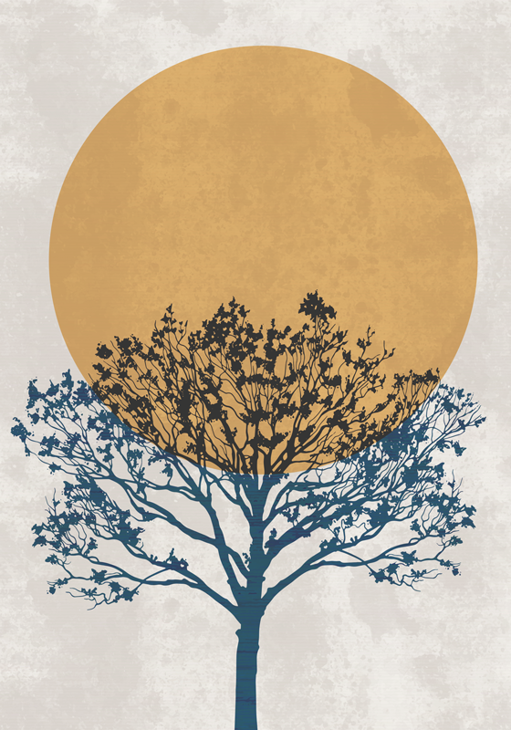 The sunrise was beautiful.The sunrise was beautiful. tree poster - TenStickers