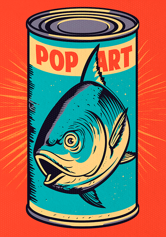 Pop art poster tuna can art print - TenStickers